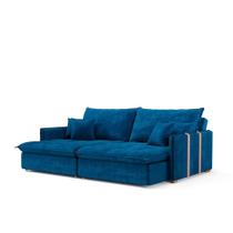Sofá Retrátil Sem Caixa 3 lugares Solomons Velosuede Azul Marinho 214 cm
