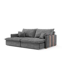 Sofá Retrátil Sem Caixa 3 lugares Solomons Velosuede Grafite 214 cm