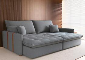 Sofá Retrátil sem caixa Maldivas 2,14m (L) em Linho Sofá Retrátil sem caixa Maldivas 2,14m (L) em Linho