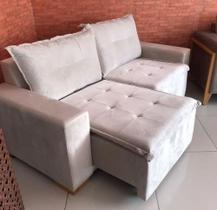 Sofa retrátil suedy branco gelo 2 lugares Sofa retrátil suedy branco gelo 2 lugares