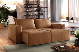 Sofá Retrátil Urano Terracota 1,90cm Almofadas Soltas