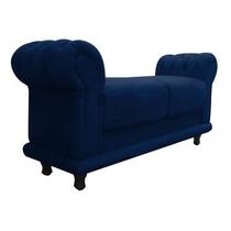 Sofá Retrô Barcelona Namoradeira Suede Azul Marinho - D'Rossi Sofá Retrô Barcelona Namoradeira Suede Azul Marinho - D'Rossi
