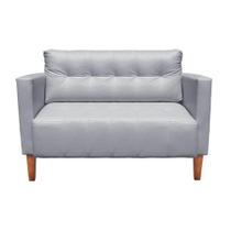 Sofá Retrô Namoradeira 2L Livia material sintético Cinza