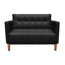 Sofá Retrô Namoradeira 2L Livia material sintético Preto Sofá Retrô Namoradeira 2L Livia material sintético Preto