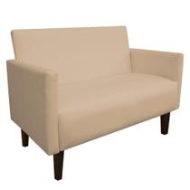 Sofá Retrô Namoradeira Jade 02 Lugares material sintético Bege Drossi