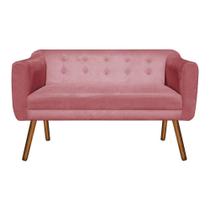Sofá Retrô Namoradeira Julia 2 Lugares Suede Rose - Drossi Sofá Retrô Namoradeira Julia 2 Lugares Suede Rose - Drossi
