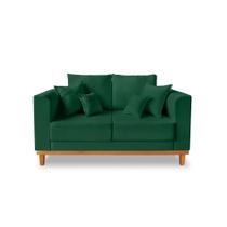 Sofá Retro Viena 02 Lugares Para Escritorio Suede Verde - Madeira Prima Deccor