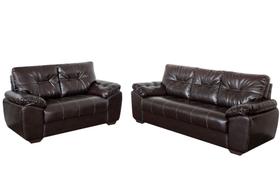 Sofá Rondomóveis R150 3 e 2 Lugares Malta revestimento em P.U - Cáfe