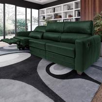 Sofá Sala de Cinema Elétrico Maldivas Reclinável Retrátil 4 Lugares 281cm material sintético Brilho G40 - Gran Belo