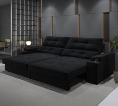 Sofá Santiago 2,30m (L) com Carregador USB e Porta Copos Retrátil e Reclinável