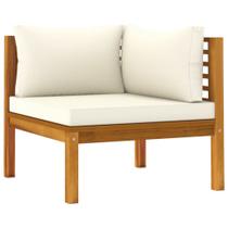 Sofá Seccional Esquinero Casafoyer de Madera de Acacia Color Crema Blanco Sofá Seccional Esquinero Casafoyer de Madera de Acacia Color Crema Blanco