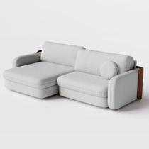 Sofá Sem Caixa New Denver 2,62m em Linho Bege Mesclado - Home Mobily Sofá Sem Caixa New Denver 2,62m em Linho Bege Mesclado - Home Mobily