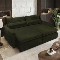 Sofá sem Caixa Orgânico Charlie 3 Lugares em Linho Turco Retrátil e Reclinável Vira Cama 2,10 Verde Sofá sem Caixa Orgânico Charlie 3 Lugares em Linho Turco Retrátil e Reclinável Vira Cama 2,10 Verde