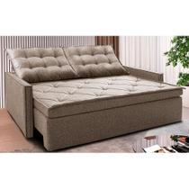 Sofá Sem Caixa Retrátil e Reclinável 1,65m Cama inBox Flat Linho Bege Escuro Sofá Sem Caixa Retrátil e Reclinável 1,65m Cama inBox Flat Linho Bege Escuro