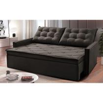 Sofá Sem Caixa Retrátil e Reclinável 1,65m Cama inBox Studio Suede Velusoft Café