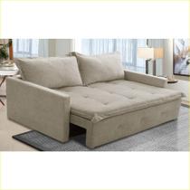 Sofá Sem Caixa Retrátil e Reclinável 1,65m com Molas Maira Boucle Bege Rover & Beato