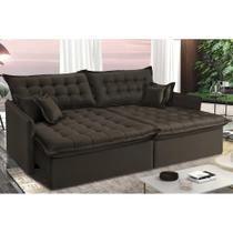 Sofá Sem Caixa Retrátil e Reclinável 1,75m Cama inBox Versátil Suede Velusoft Café Sofá Sem Caixa Retrátil e Reclinável 1,75m Cama inBox Versátil Suede Velusoft Café