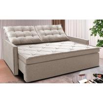 Sofá Sem Caixa Retrátil e Reclinável 1,85m Cama inBox Flat Linho Bege Claro Sofá Sem Caixa Retrátil e Reclinável 1,85m Cama inBox Flat Linho Bege Claro