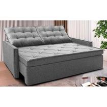 Sofá Sem Caixa Retrátil e Reclinável 1,85m Cama inBox Flat Linho Cinza Claro Sofá Sem Caixa Retrátil e Reclinável 1,85m Cama inBox Flat Linho Cinza Claro