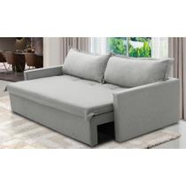 Sofá Sem Caixa Retrátil e Reclinável 1,85m com Molas Luzia Linho Cinza Madelina Decor