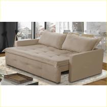 Sofá Sem Caixa Retrátil e Reclinável 1,85m com Molas Maira Suede Rover & Beato