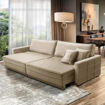 Sofá Sem Caixa Retrátil Reclinável 2,10m Karen Veludo Bege Adonai Estofados Sofá Sem Caixa Retrátil Reclinável 2,10m Karen Veludo Bege Adonai Estofados