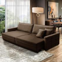 Sofá Sem Caixa Retrátil Reclinável 2,10m Karen Veludo Marrom Adonai Estofados Sofá Sem Caixa Retrátil Reclinável 2,10m Karen Veludo Marrom Adonai Estofados