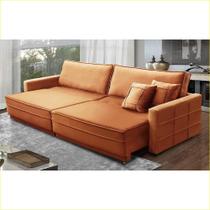 Sofá Sem Caixa Retrátil Reclinável 2,10m Karina Veludo Terracota Rover & Beato Sofá Sem Caixa Retrátil Reclinável 2,10m Karina Veludo Terracota Rover & Beato