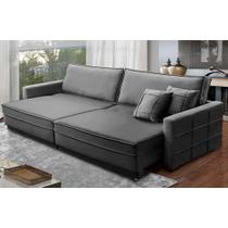Sofá Sem Caixa Retrátil Reclinável 2,30m Katrina Veludo Cinza Kaleo Decor Sofá Sem Caixa Retrátil Reclinável 2,30m Katrina Veludo Cinza Kaleo Decor