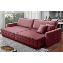Sofá Sem Caixa Retrátil Reclinável 2,50m Katrina Veludo Rosê Kaleo Decor Sofá Sem Caixa Retrátil Reclinável 2,50m Katrina Veludo Rosê Kaleo Decor