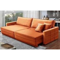 Sofá Sem Caixa Retrátil Reclinável 2,50m Katrina Veludo Terracota Kaleo Decor Sofá Sem Caixa Retrátil Reclinável 2,50m Katrina Veludo Terracota Kaleo Decor