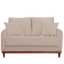 Sofa Sena 2 Lugares Base de Madeira para Sala Hotel Linho Palha Sofa Sena 2 Lugares Base de Madeira para Sala Hotel Linho Palha