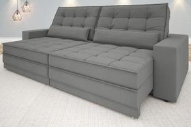 Sofá Silver 2,60m Retrátil e Reclinável Velosuede Grafite - NETSOFAS