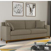 Sofá Slim Living Vintage 3 Lugares 220cm em Linho Arte Cúbica Estofados