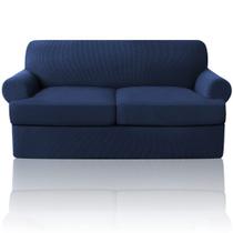 Sofá Slipcover PrinceDeco T Cushion Loveseat Navy Velvet Sofá Slipcover PrinceDeco T Cushion Loveseat Navy Velvet