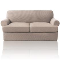 Sofá Slipcover PrinceDeco T Cushion Loveseat Sand Color Sofá Slipcover PrinceDeco T Cushion Loveseat Sand Color