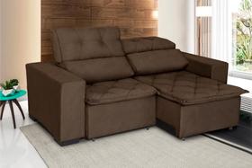 Sofá Soft Slim 2 Lugares Retrátil e Reclinável 1,50m com molas no assento Pluma Café - Sofá Casa Sofá Soft Slim 2 Lugares Retrátil e Reclinável 1,50m com molas no assento Pluma Café - Sofá Casa