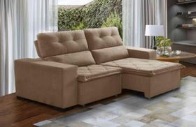 Sofá Soft Slim 2 Lugares Retrátil e Reclinável 1,50m com molas no assento Pluma Castor - Sofá Casa