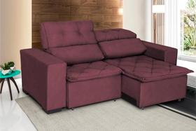 Sofá Soft Slim 2 Lugares Retrátil e Reclinável 1,50m com molas no assento Pluma Vinho - Sofá Casa Sofá Soft Slim 2 Lugares Retrátil e Reclinável 1,50m com molas no assento Pluma Vinho - Sofá Casa