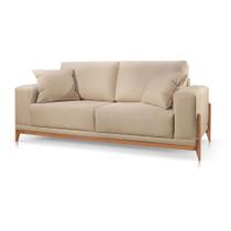 Sofá Suede Bege Claro Paris 2 Lugares Moderno 1,90m Sala de Estar Sofá Suede Bege Claro Paris 2 Lugares Moderno 1,90m Sala de Estar
