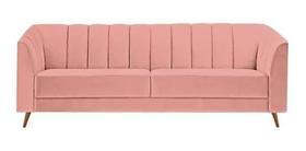 Sofá Suede Camel Luxo Chesterfield 3 Lugares Suede Rosa