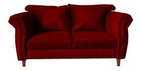 Sofá Suede Paris Luxo Chesterfield 2 Lugares Bordô