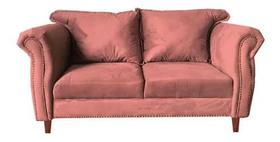 Sofá Suede Paris Luxo Chesterfield 2 Lugares Rosa
