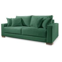 Sofá Suede Verde Marrocos 3 Lugares Moderno 2,4m Sala de Estar