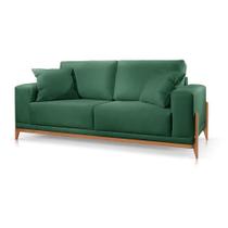 Sofá Suede Verde Paris 3 Lugares Moderno 2,30m Sala de Estar