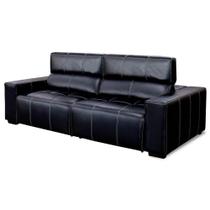 Sofá Sullivan Retrátil Reclinável 2 Lugares Couro Preto 252cm - 69977 Sofá Sullivan Retrátil Reclinável 2 Lugares Couro Preto 252cm - 69977