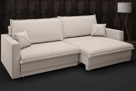 Sofá Tango 2,00m sem caixa, Retrátil e Reclinável Velosuede Bege - NETSOFAS