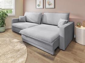 Sofá Tango 2,40m sem caixa, Retrátil e Reclinável Linho Soft Prata - NETSOFAS