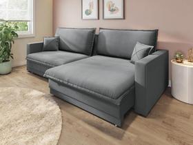 Sofá Tango 2,40m sem caixa, Retrátil e Reclinável Velosuede Grafite - NETSOFAS