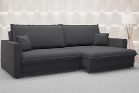 Sofá Tango 2,60m sem caixa, Retrátil e Reclinável Linho Soft Grafite - NETSOFAS